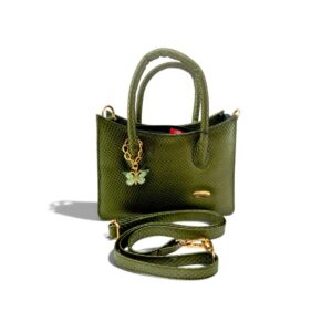 Shopper Mini Verde Oliva Grabado Triangular