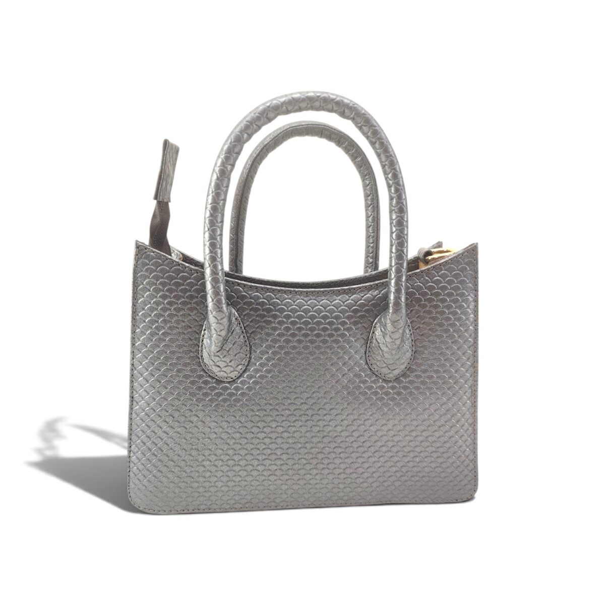 Shopper Mini Color Gris Plata Metalizado - Image 4